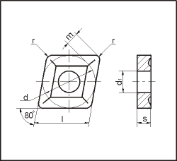 Пластина 4-гранная ромбическая CNUM (05114)-190608